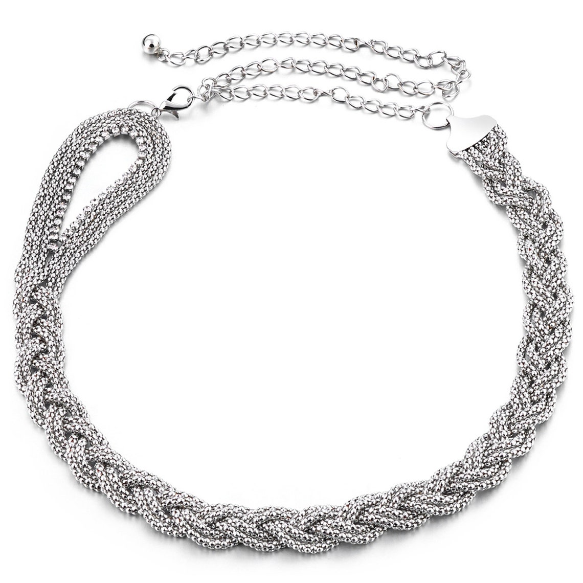 Women's Silver Waist Chain Belt With Diamante Studded Loop Etsy UK