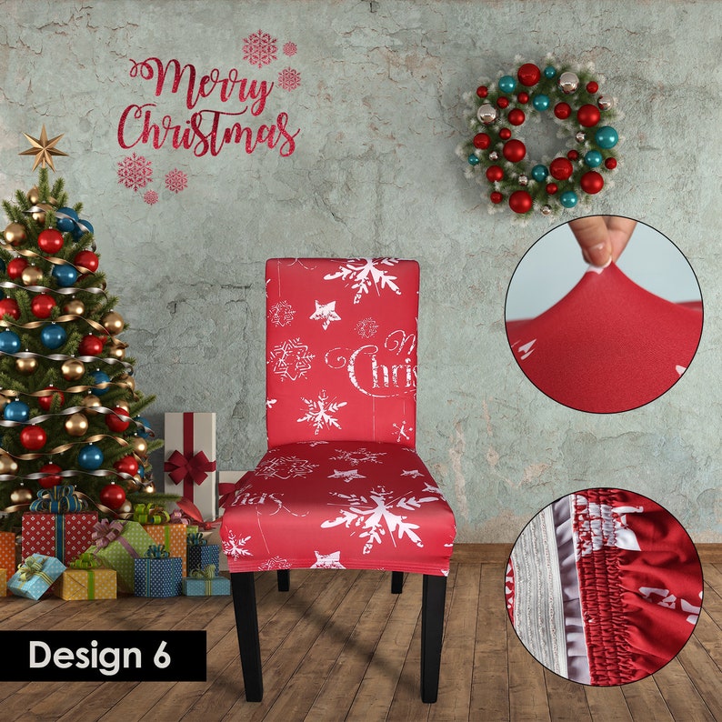 Fundas para sillas de Navidad Funda de silla de comedor Etsy España