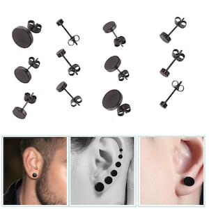 12pcs Men Women Stainless Steel 3mm-8mm Round Ball Piercing Stud Earrings 12pcs Men Women Stainless Steel 3mm-8mm Round Ball Piercing Stud Earrings