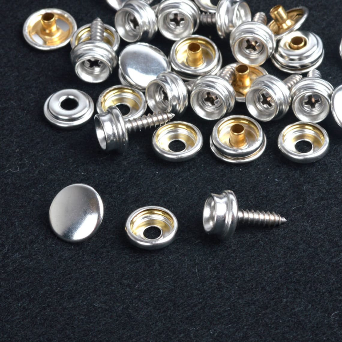 15mm Silver Heavy Duty Press Studs Snap Fasteners With Screw 3 Etsy
