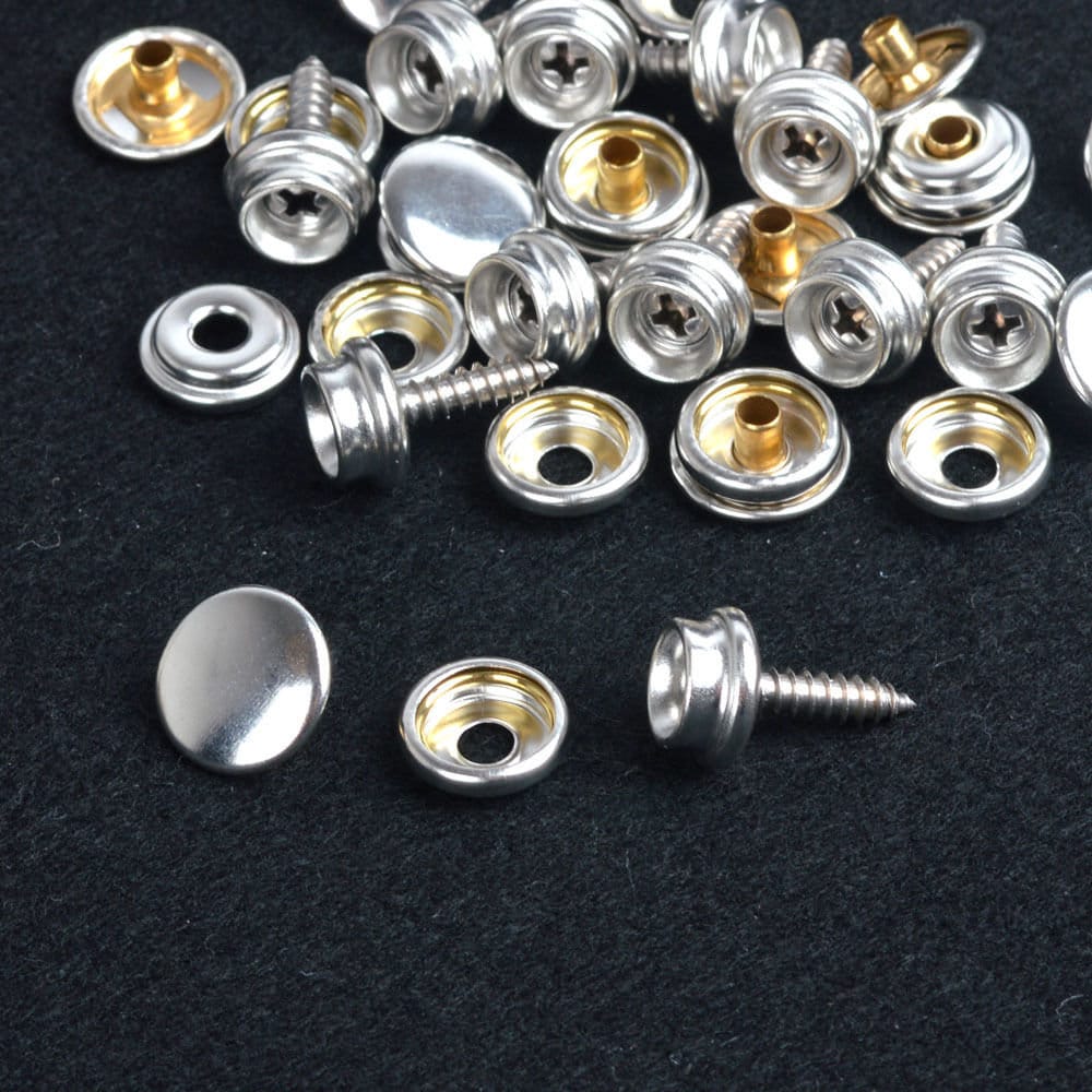 15mm Silver Heavy Duty Press Studs Snap Fasteners With Screw 3 Etsy