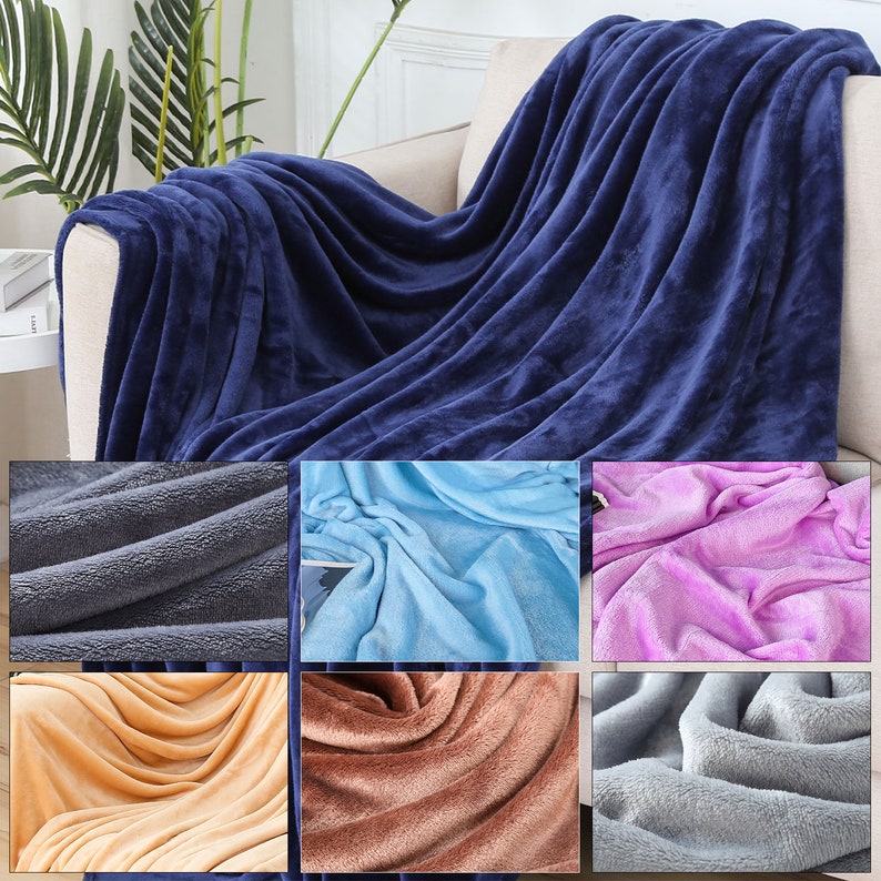 Fleece Throw Blanket Super Soft Flannel Luxurious Velvet-Touch image 1