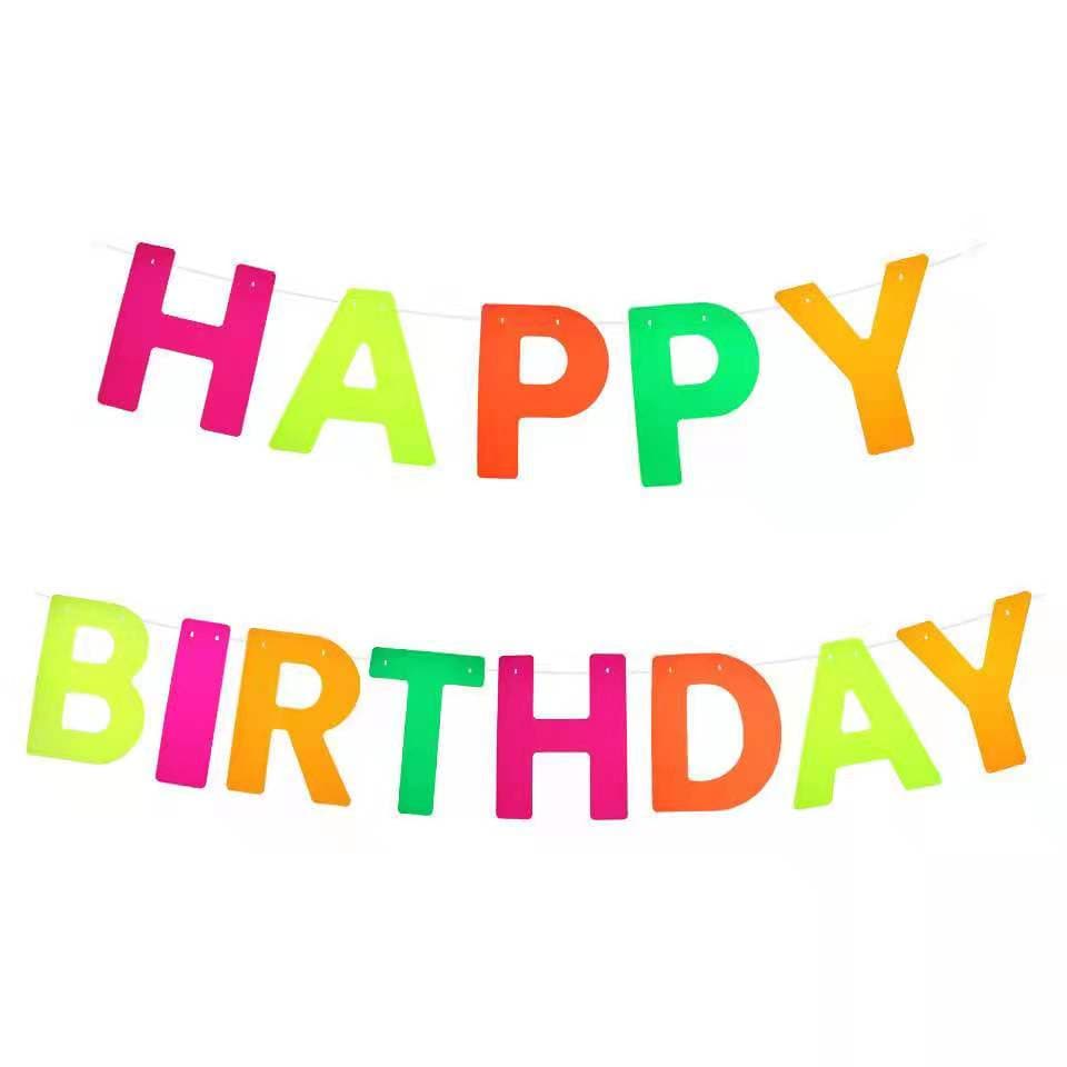 Glow Happy Birthday Banner Neon Gaffer Cloth Tapes Fluorescent - Etsy UK