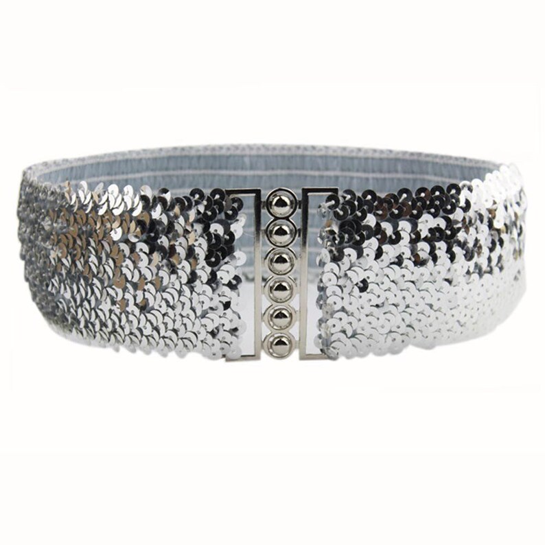 white sequin belt