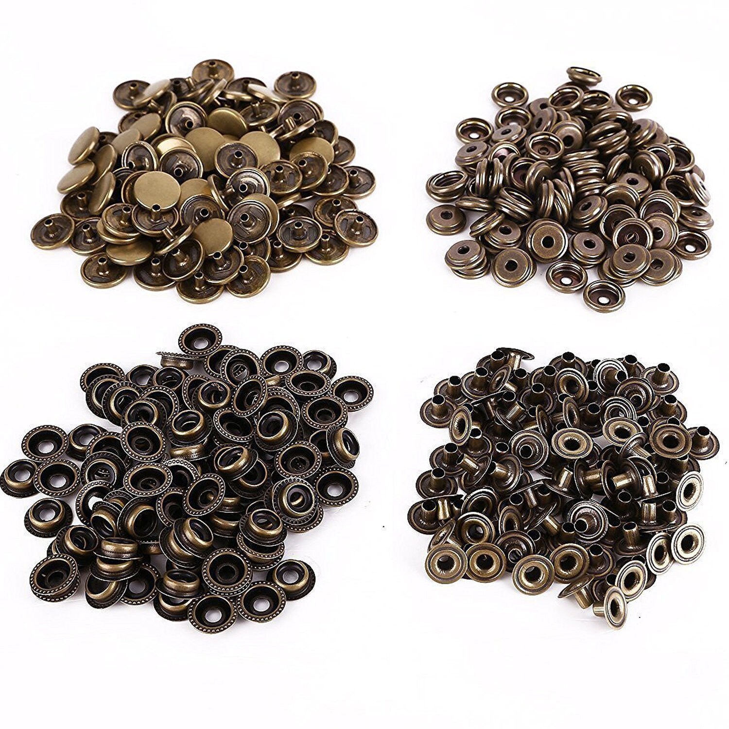 Trimming Shop 20mm S Spring Press Studs 4 Part, Durable and Lightweight, Metal  Snap Buttons Fasteners for Jackets, DIY Leathercrafts, Sewing Clothing,  Purses, Gunmetal Black, 10pcs 