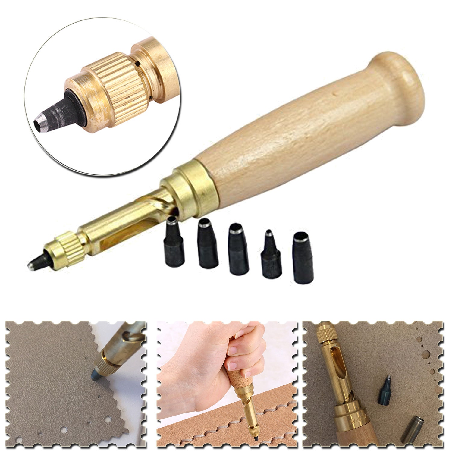 Premium Tool - 3mm / 6mm Hole Metal Puncher Design for Quick and Easy, Size: 3 mm