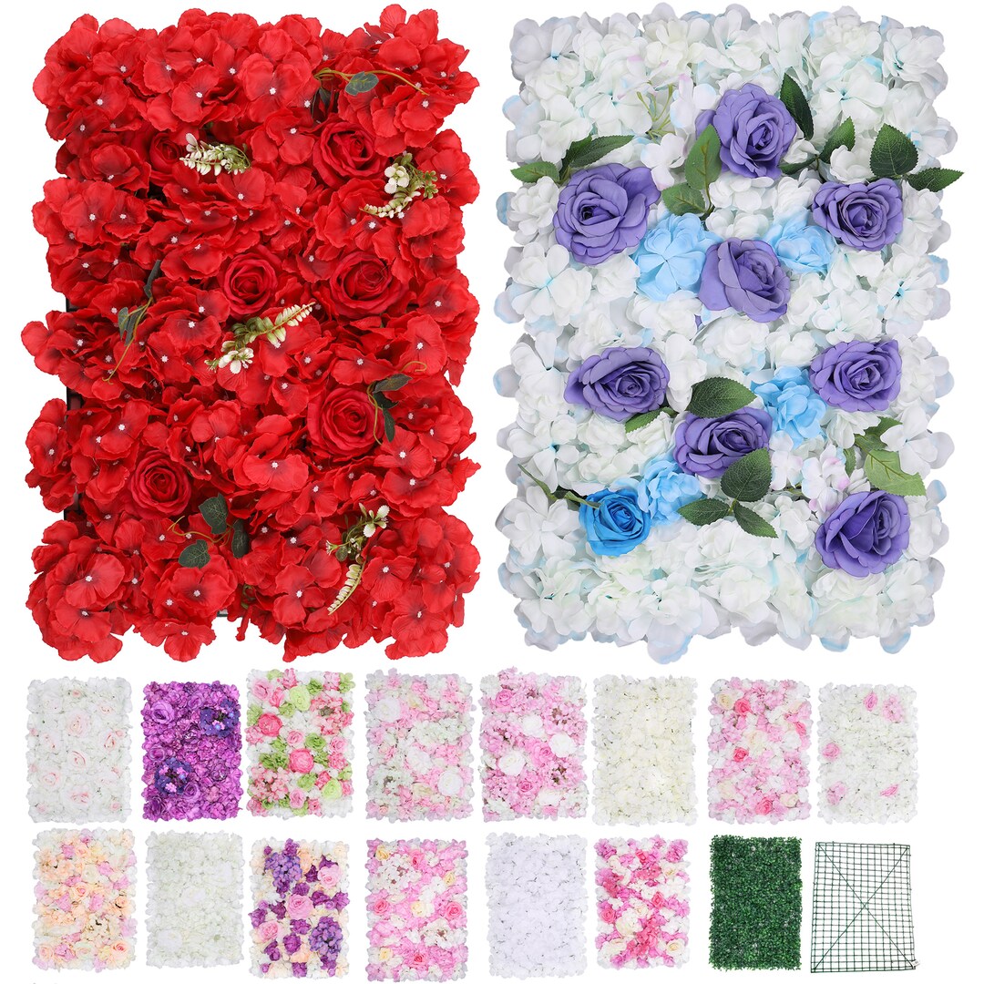 Flower Floral Panel Artificial Silk Fake Flower Wall Screen Etsy