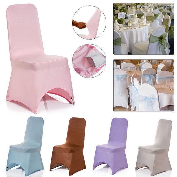 Fundas para sillas elásticas de Spandex de varios colores, fundas para sillas extraíbles y lavables para decoración de bodas y fiestas