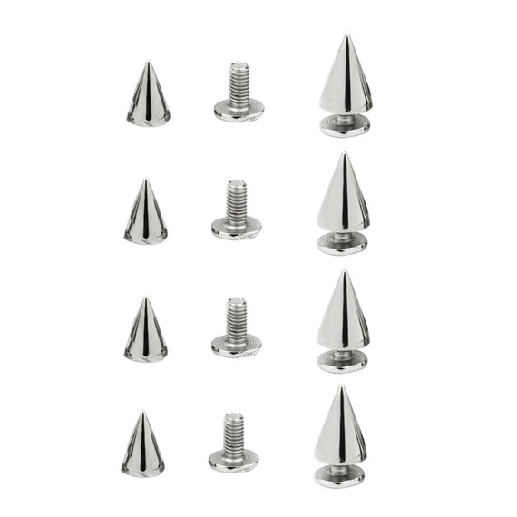 Round Decorative Metal Studs - 8 mm Punk Spikes Spots Studs Pyramid Shape