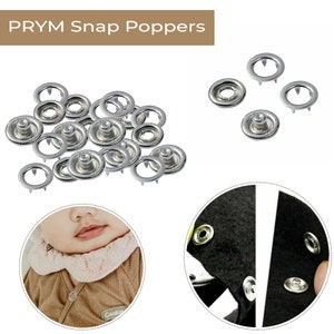 25 PRYM Metal Snaps for Baby Clothes, Size 15 Gripper Snaps, Ring Snap  Fastener Button for Clothing, Pastel Yellow Prong Snap Poppers 