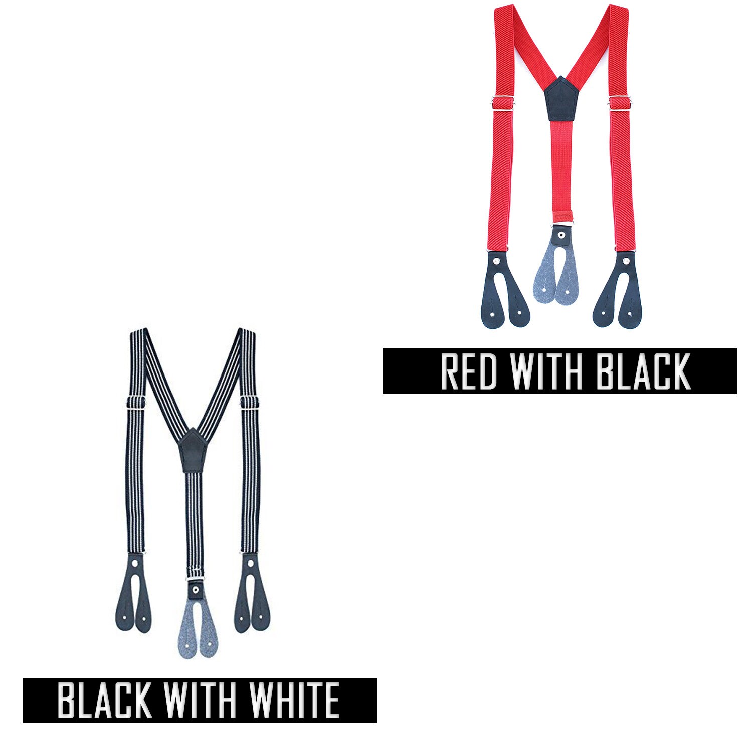 Tirantes Elásticos Ajustables Para Niños | Forma Y, Botón De Agujero, Talla única, Color Negro