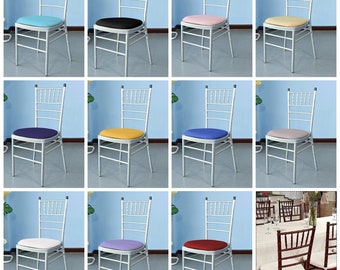 Spandex Stretch Seat Pad Cover Elasticated Chair Slipcover Branco | Black | Royal Blue | Decoração de festa em marfim, casamento, Natal