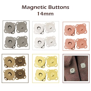 14mm Magnetic Clasps Snap Fasteners Metal Snap Clasps Button Sewing Accessory for DIY Clothing Crafts Purse Leather Jacket Handbag Making