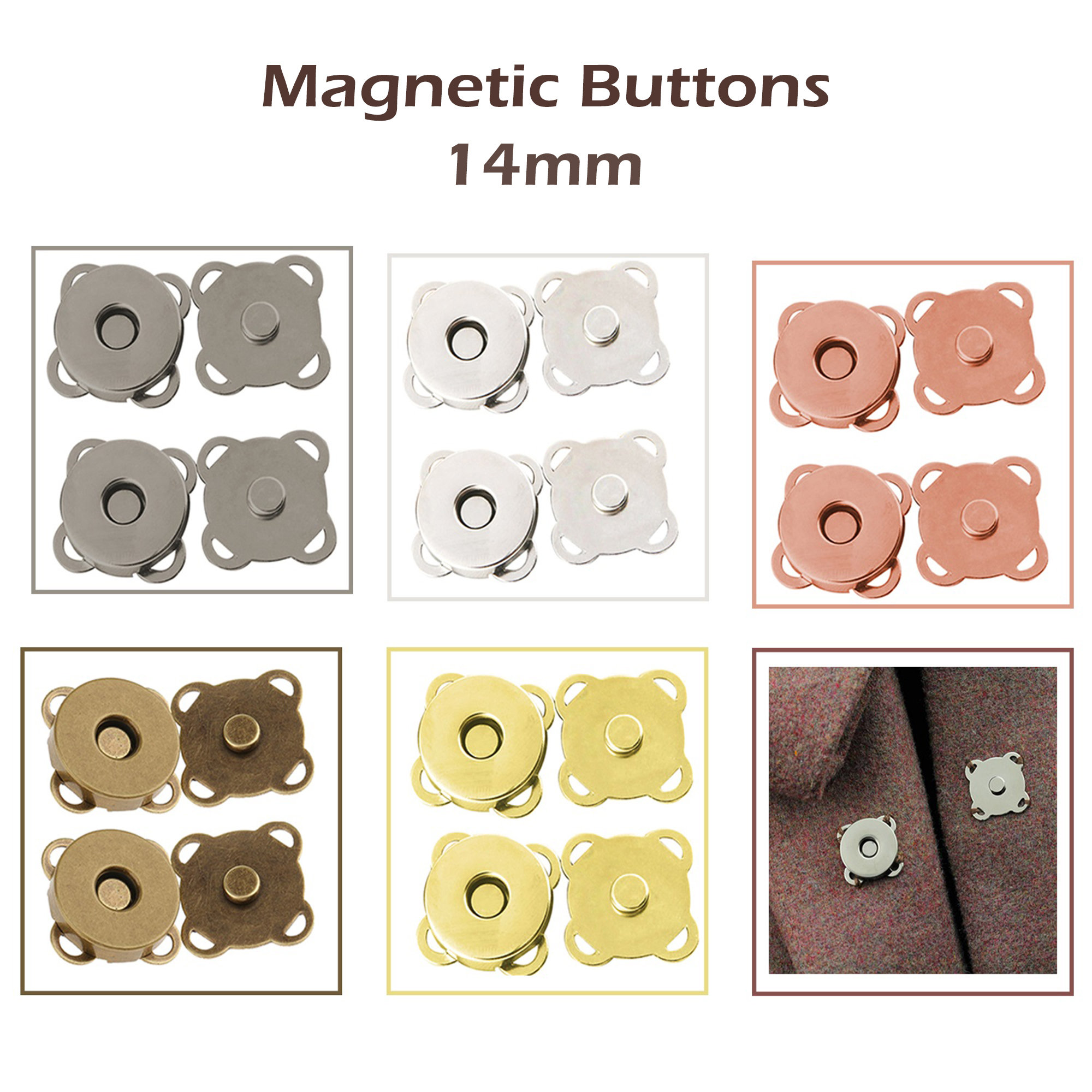 20pcs Broches Magnéticos Botones a de Imán mm para Coser