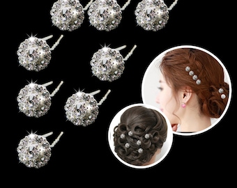 10pcs Diamante Rhinestones Clear Crystal Bridal Hair Pins Wedding Prom Hair Pins Clips Diamante Sparkle Wedding Bridesmaids Rhinestone