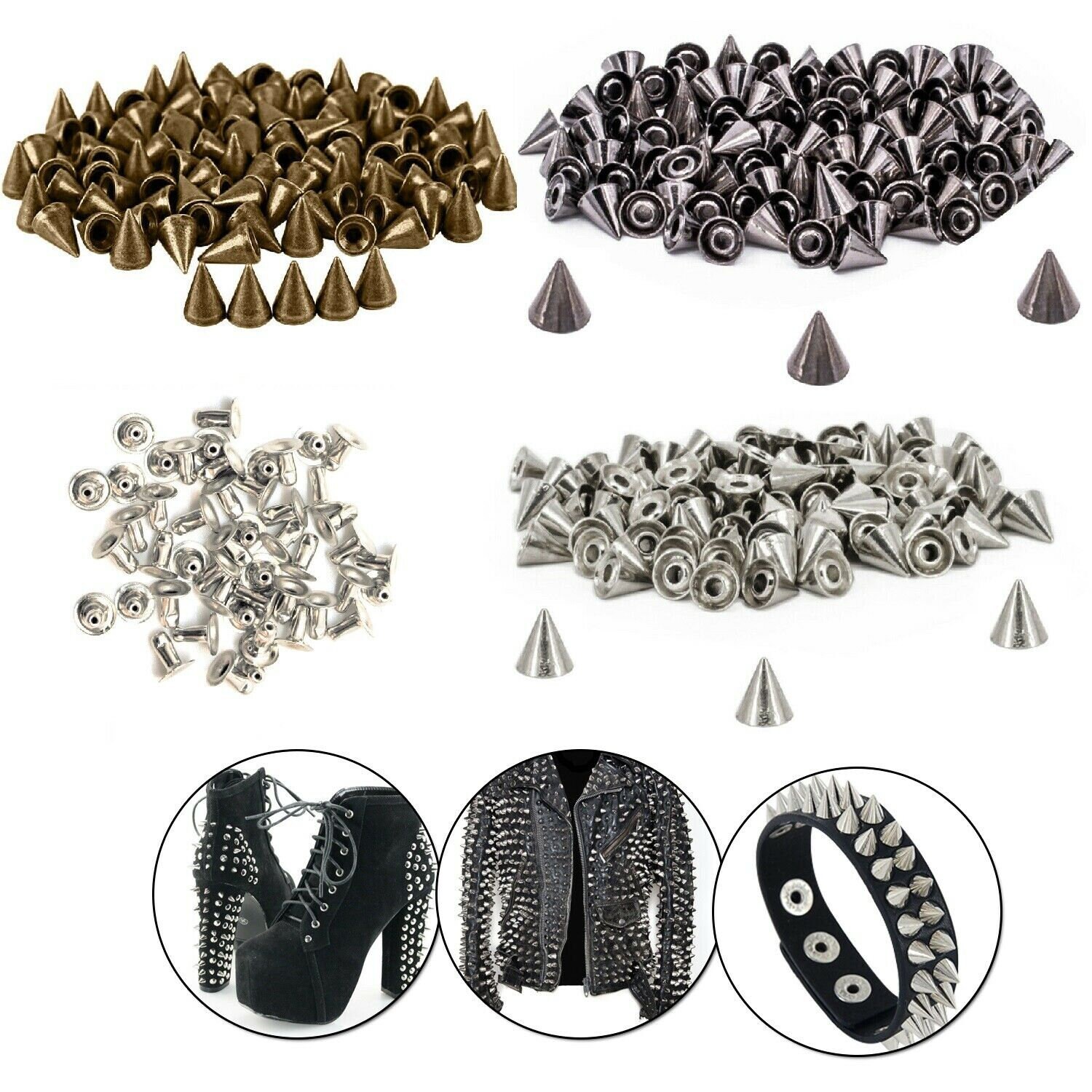 Sewing Notions Or Tools Studs And Spikes! 8mm Pyramid Stud Silver Punk Rock  DIY Rivet Spike From Red2015, $18.23