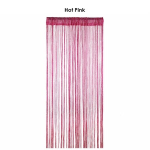 Glitter String Curtain Panels Door Fly Screen Room Divider Voile Net Curtains, Door Curtain fly, Windows, Home Decor, Event Decoration Hot Pink