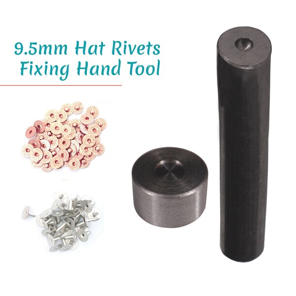 9.5mm Hat Rivets Fixing Hand Tool, Denim Rivet Buttons Installing Tool Set Durable Craft Essential for Jeans, Skirt, DIY Craft Projects