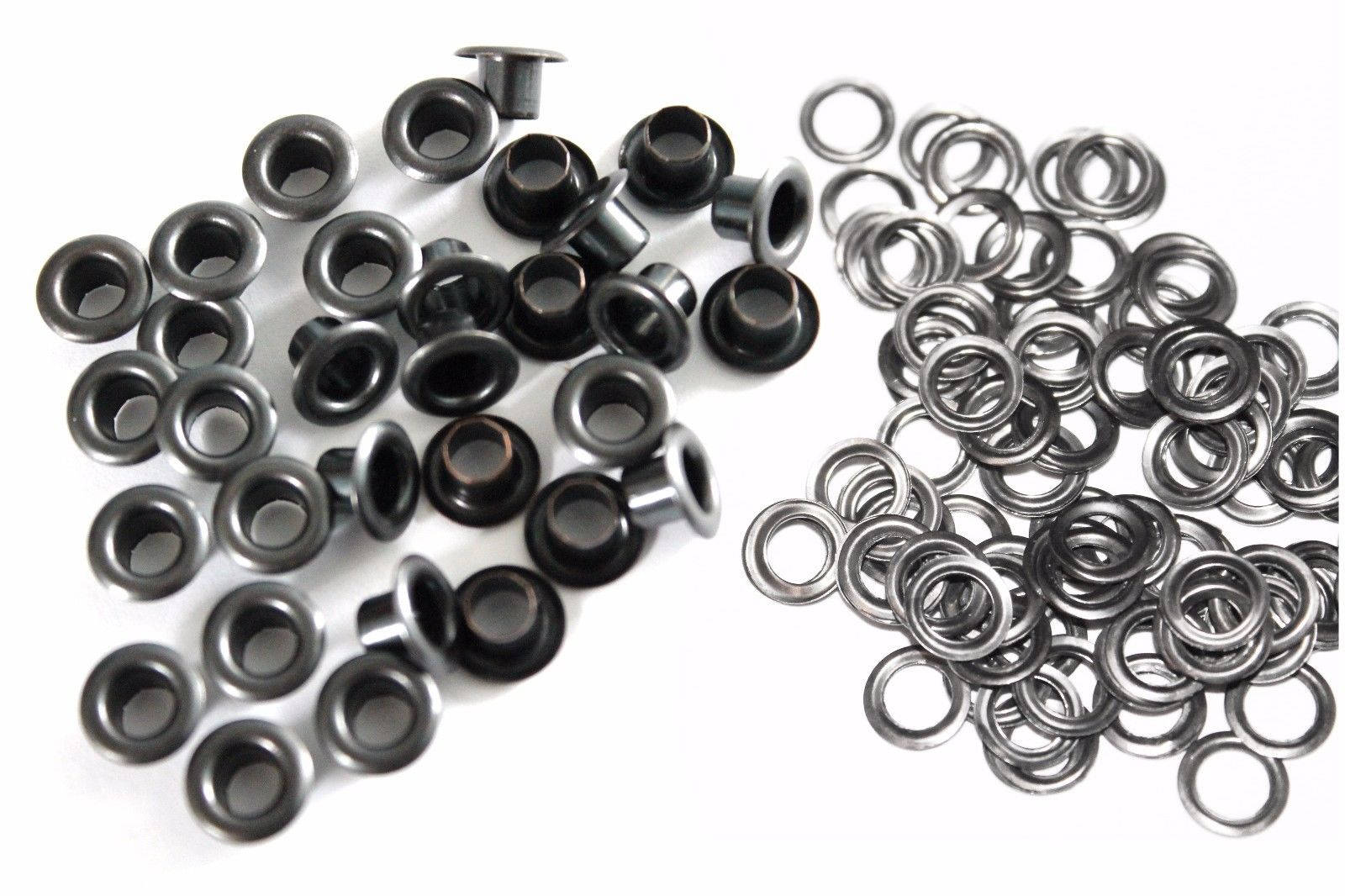 100 6mm Eyelets Metal Grommets Washers in Gunmetal Black Shoes Etsy