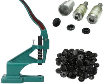 T3 T5 T7 KAM Snap Dies Set & Green Hand Press Machine For Clothing, Bags, Arts And Crafts