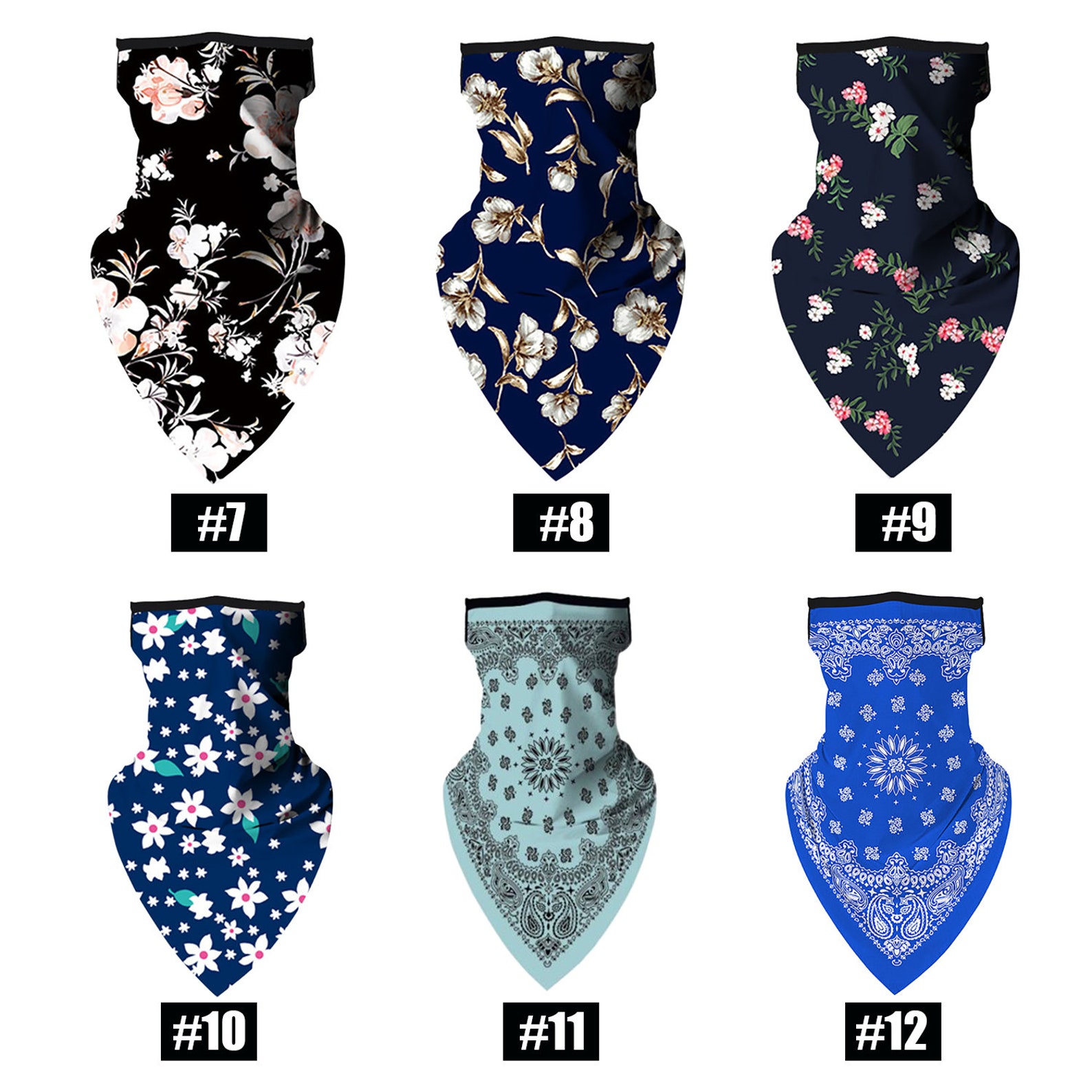 Bandana Ear Hanging Neck Cover Gaiter Snood Face Cover Unisex Etsy