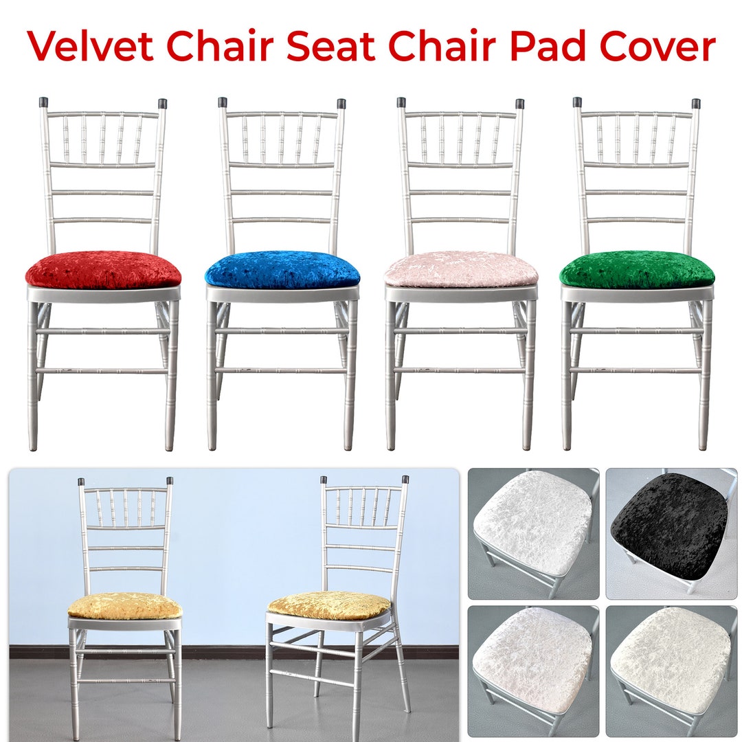 Crushed Velvet Dining Chair Seat Covers Washable Removable Dining Chair