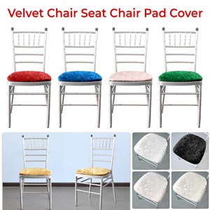 Crushed Velvet Dining Chair Seat Covers Washable Removable Dining Chair Slipcovers Seat Cushion Protectors for Restaurant, Banquet, Wedding