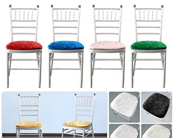 Crushed Velvet Dining Chair Seat Covers Washable Removable Dining Chair Slipcovers Seat Cushion Protectors for Restaurant, Banquet, Wedding