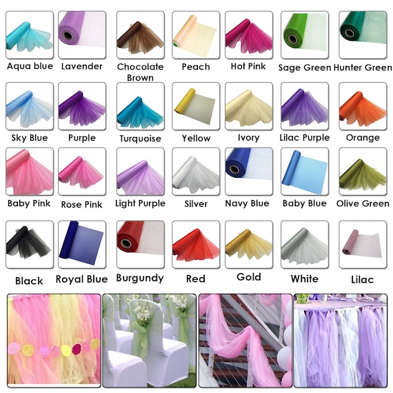 29cm X 26m Roll Of Organza Sheer Fabric Wedding Chair Bows Sash Table Runners