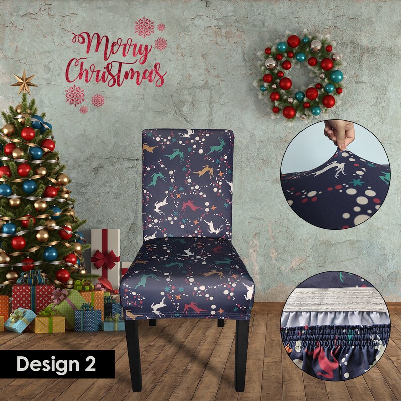 Christmas Chair Covers Spandex Dining Chair Covers Slipcovers Etsy