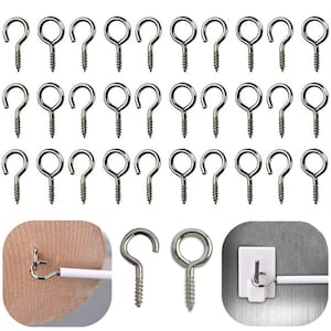 23mm Metal Screw Hooks and Eyes Heavy Duty Multifunctional Eye Bolts Screw Hooks for DIY Art & Crafts, Indoor-Outdoor Usage Carpet Wood Sofa