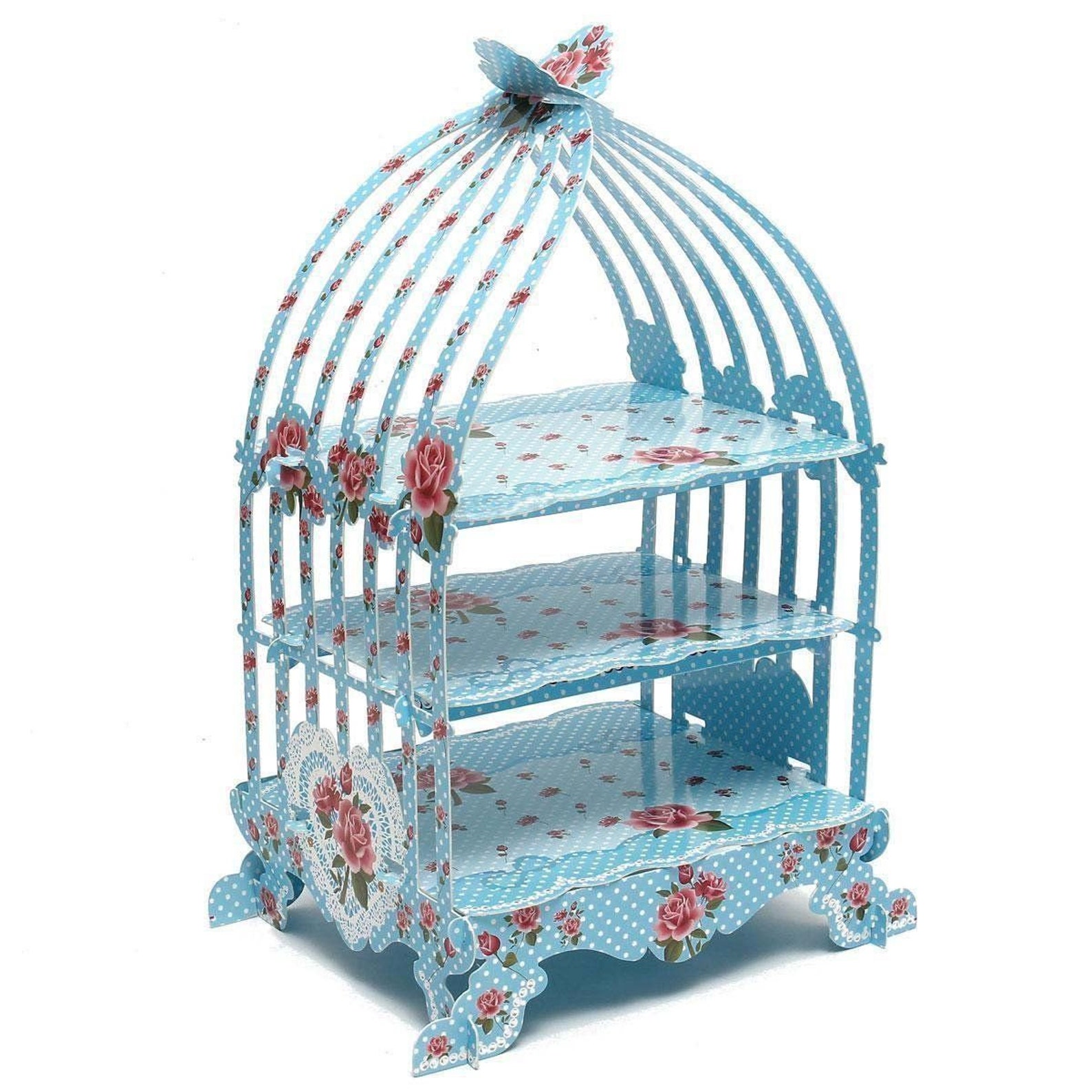 Birdcage Foldable Cardboard Cupcake Stand 3 Tier Cupcake Etsy UK
