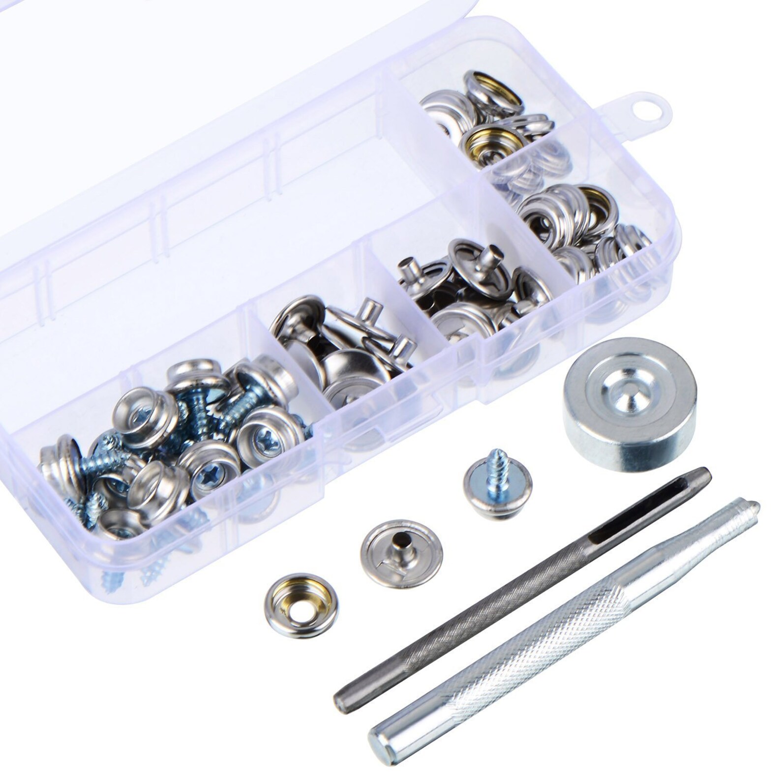 15mm Silver Heavy Duty Press Studs Snap Fasteners With Screw 3 Etsy