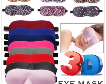 3D Contoured Eye Mask Blinder for Sleeping Luxury Blindfold Unisex Sleep Mask with Adjustable Strap Soft & Comfortable Mask for Night Travel