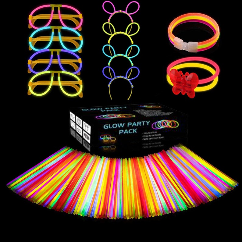 8 Glow Sticks With Connectors Mega Party Pack For Etsy