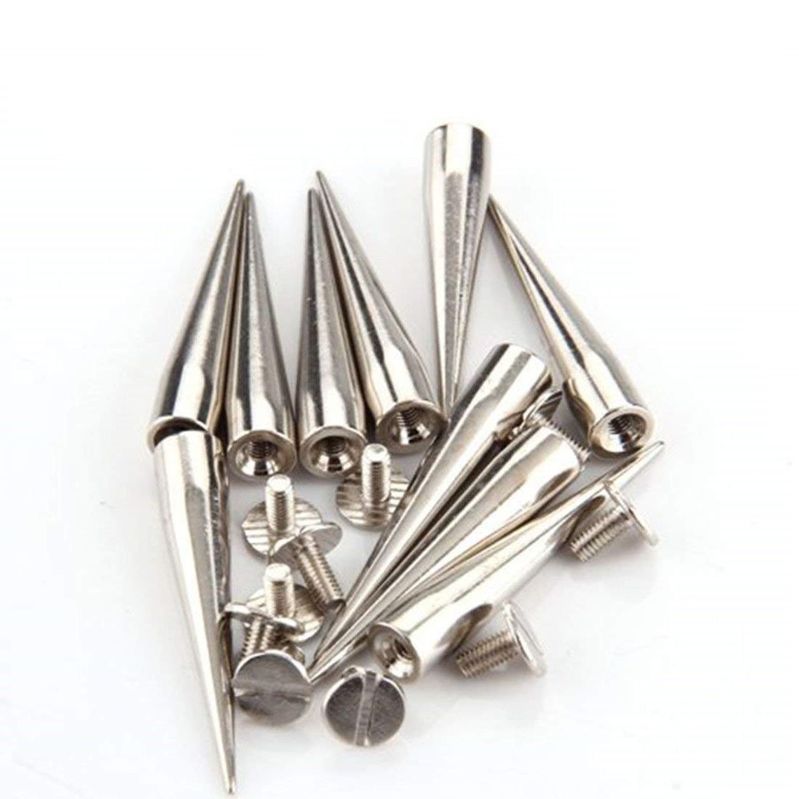 Silver Screwback Spike Cone Studs For Leather Craft Clothing Etsy