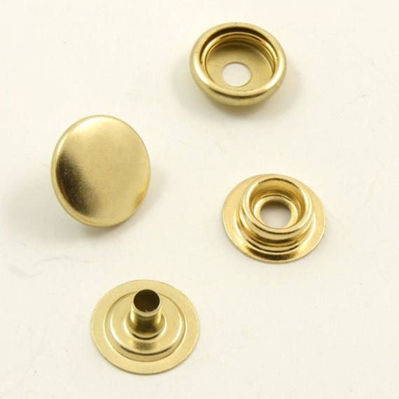 50 Press studs 15mm cap heavy duty snap popper fastener craft black silver gold
