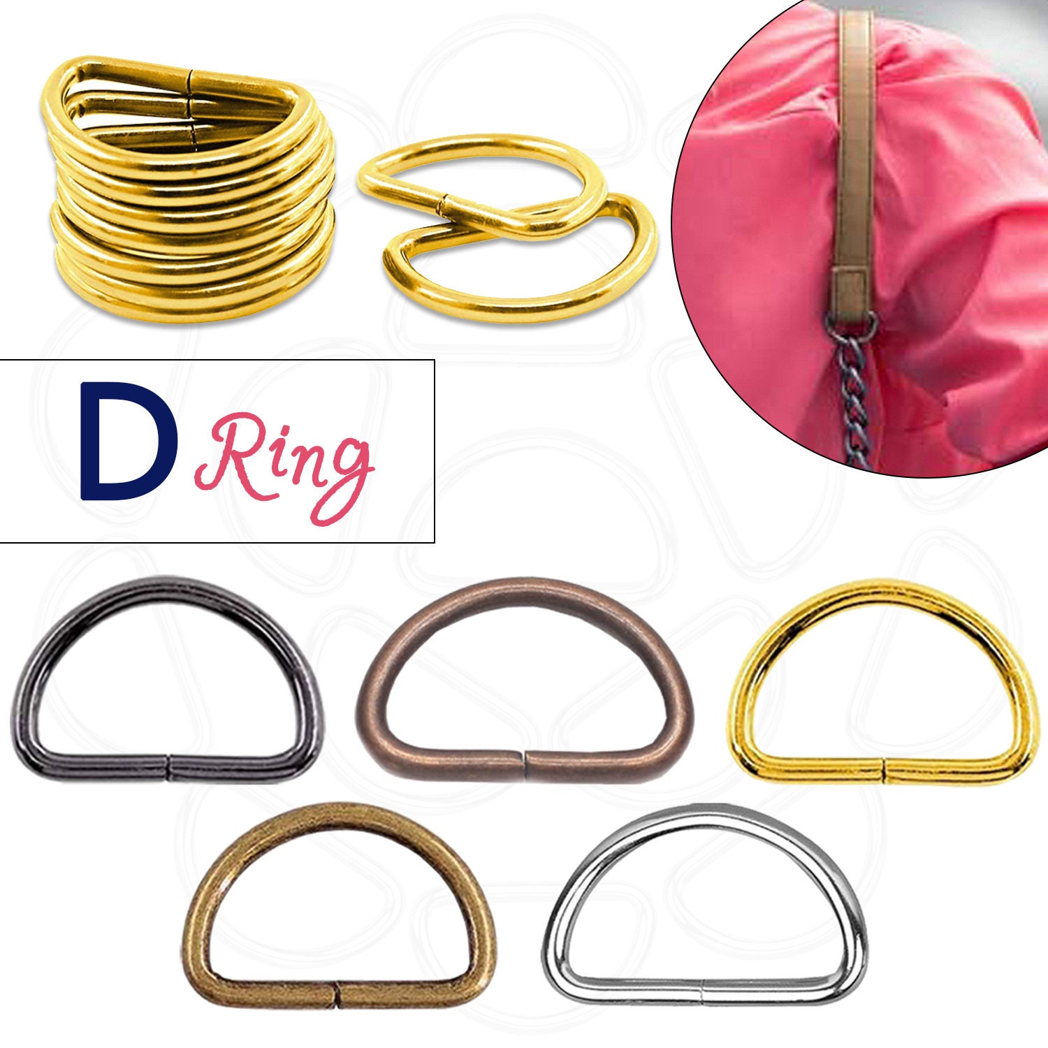 10pcs Brass D Ring Buckle for Strap Adjuster Bags Purse Belts Etsy