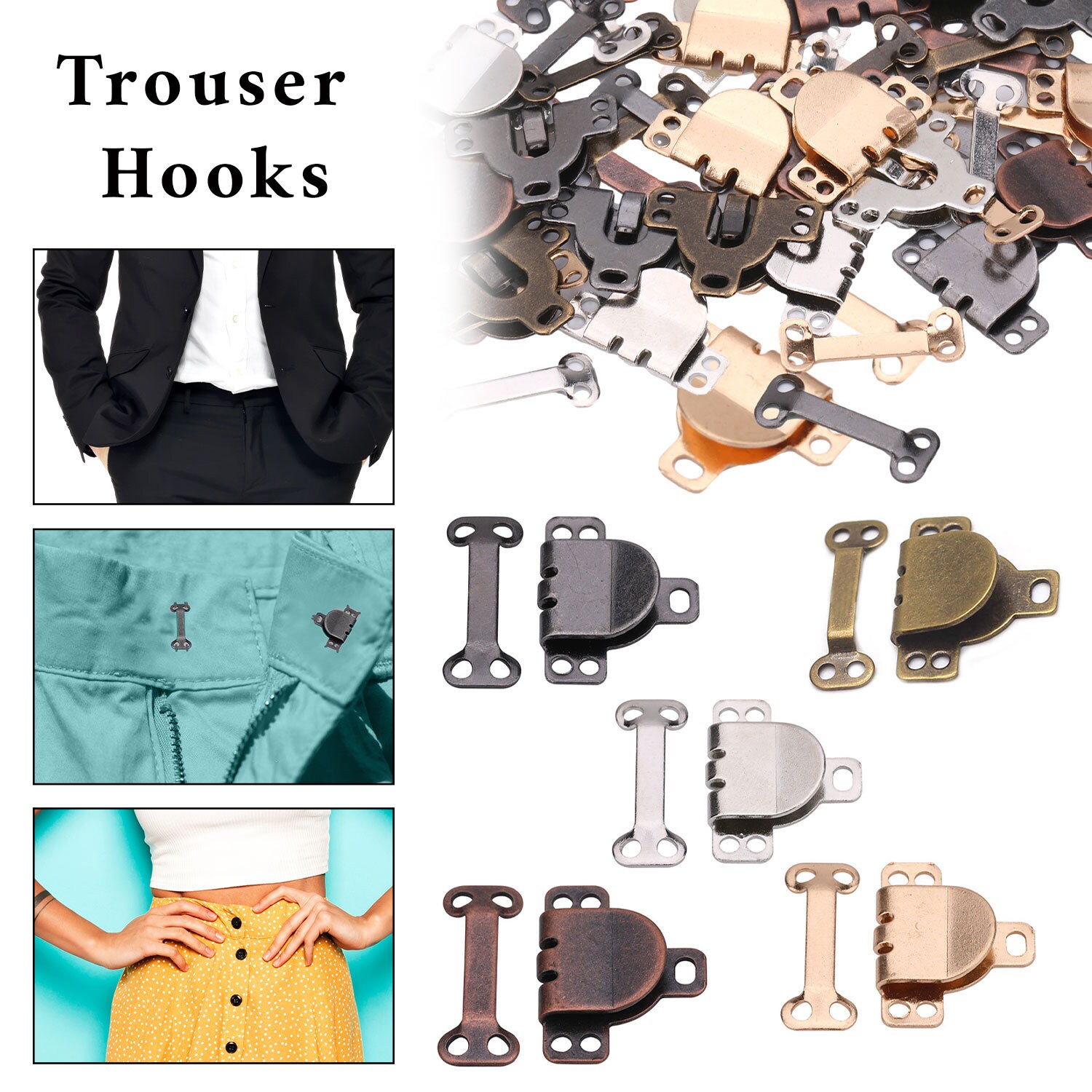 Trouser Hook and Bar Sewing Eye Closure Fasteners for Trousers Etsy UK