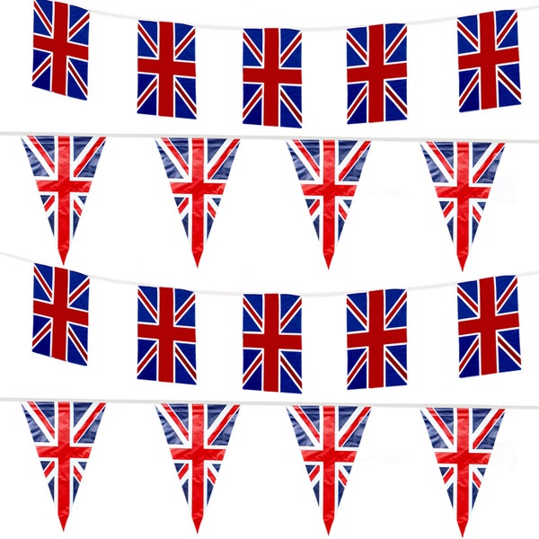 Union Jack Bunting, Platina jubileumdecoratie, bunting banner, straatdecor, tuinfeestdecoratie