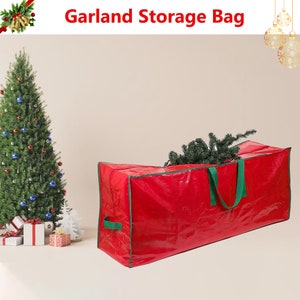 Christmas Wrapping Paper Storage Bag Tinsel Paper Tags Bows Fabric Xmas Wrap