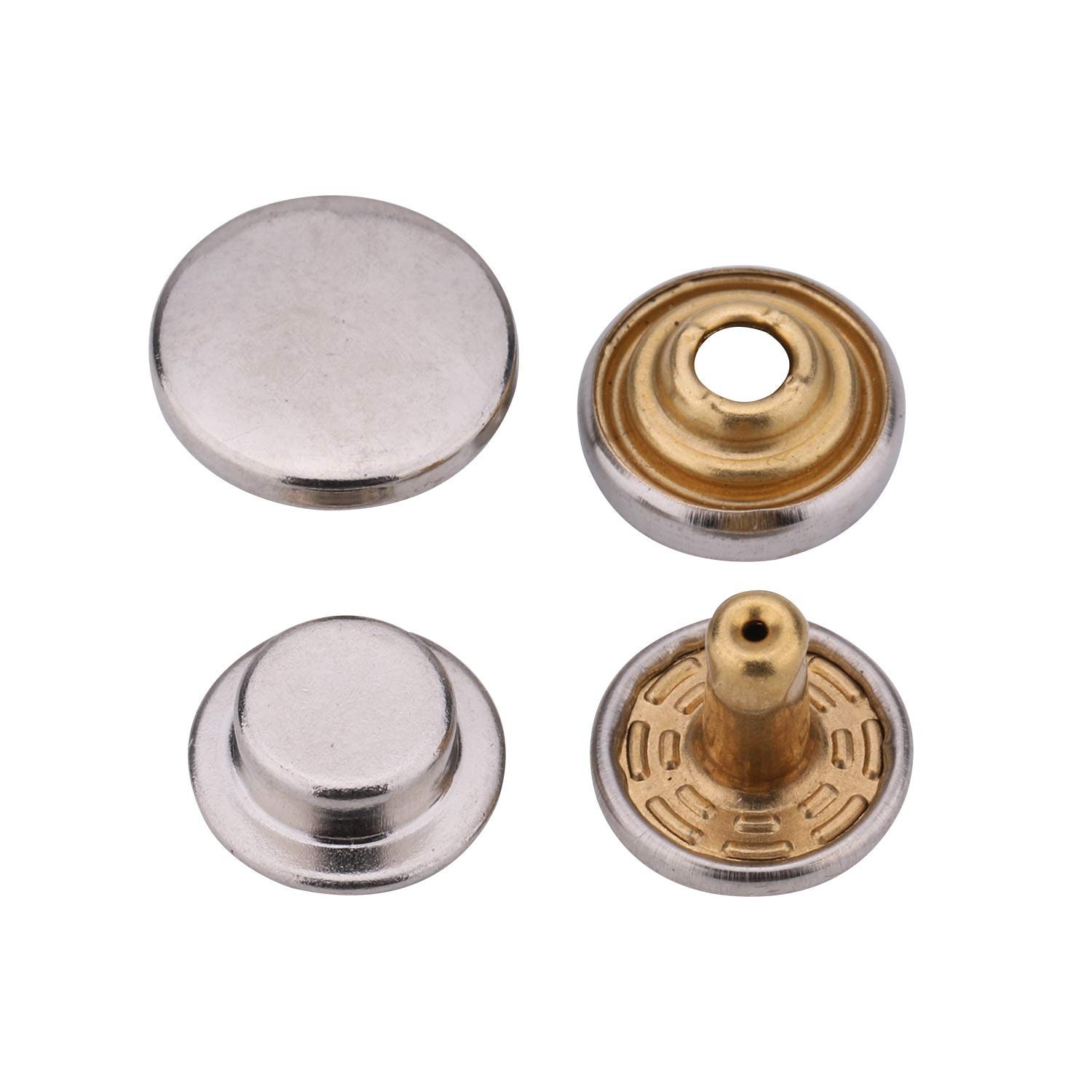 12.5mm Double Sided Brass Press Studs 4 Part Rust Proof & Etsy UK