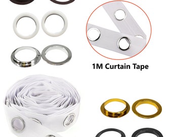 2 Sizes 8cm LOVIVER ROLL Curtain Tape Drapery Eyelet Ring Sewing Tape DIY Grommet Head Tape