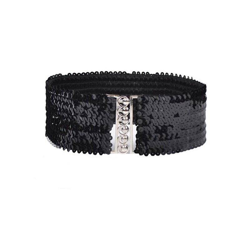Women's Glitter Sequin Belt Elasticated Stretchy Waistband Etsy UK