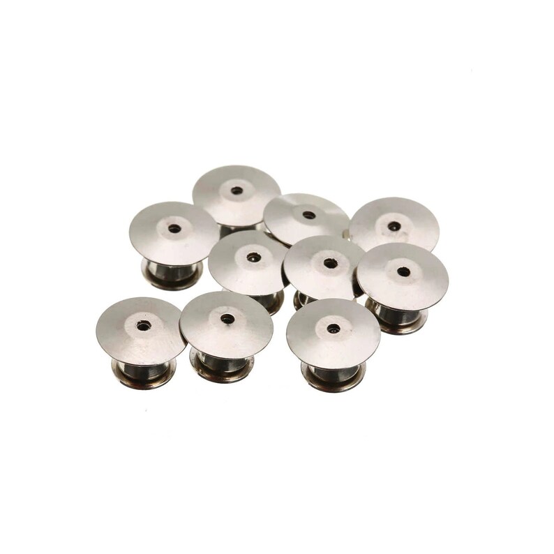 Secure Pin Back Arts /& Crafts 10mm x 7mm Locking Clutch Silver Locking Pin Backs Badge Books