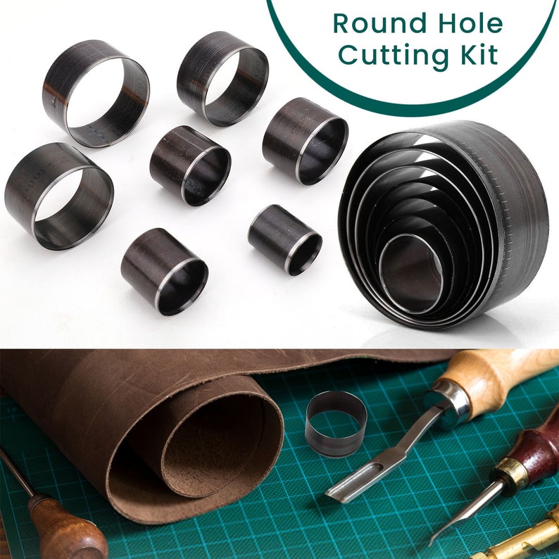 7pcs Leather Hole Cutting Set Circle Hole Punch Round Punch Etsy
