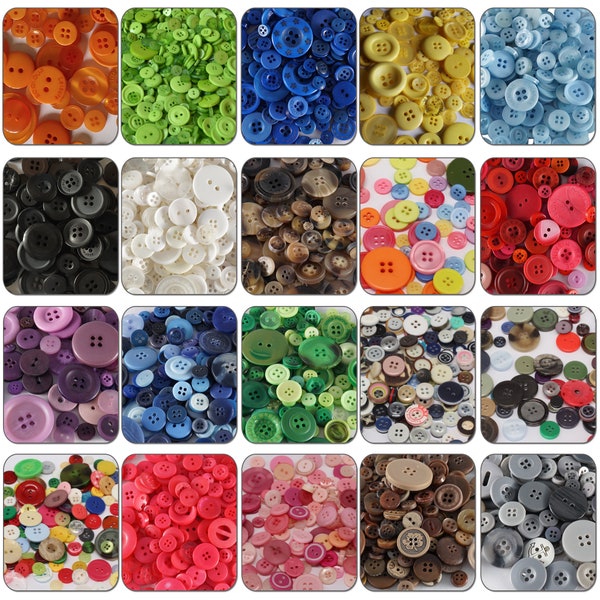 En plastique couleurs assorties multiformats et d'ombre ronde Boutons de résine à deux et quatre trous bricolage couture bricolage bricolage