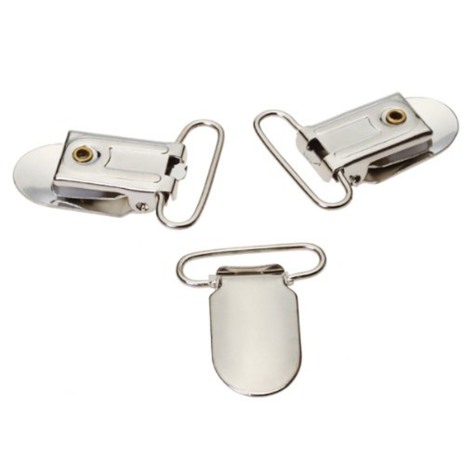 1cm Heavy Duty Metal Suspender Clips Braces Clips Holder Mitten Gallus  Clamp Pack of 10 pcs Silver