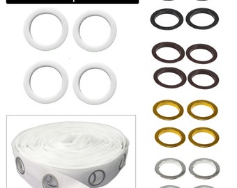 40mm Plastic Eyelets 5 Colors Grommets Curtain Tape for Door Window Pack of 8pcs