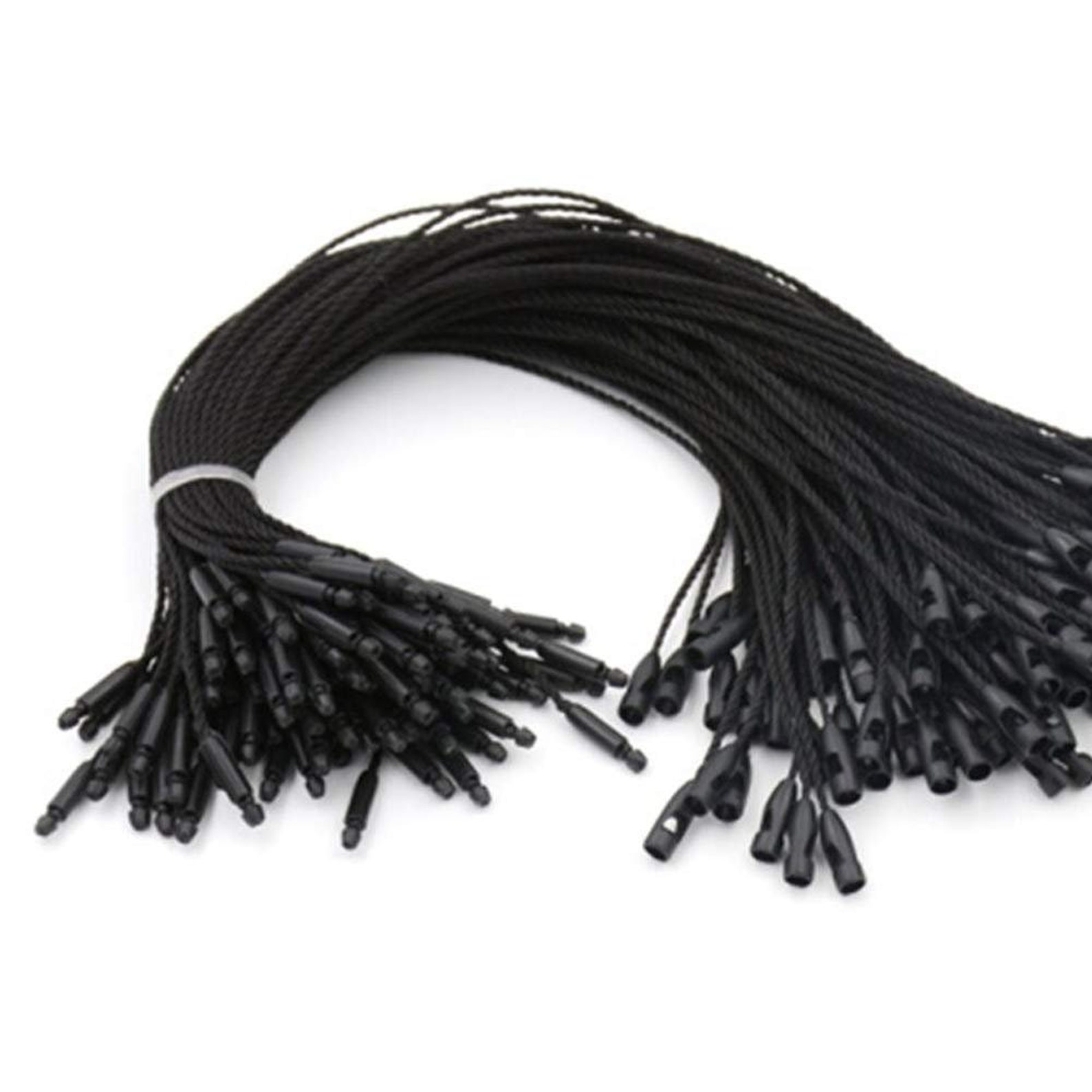7 Black Nylon String Hang Tags Snap Fastener Locking Etsy